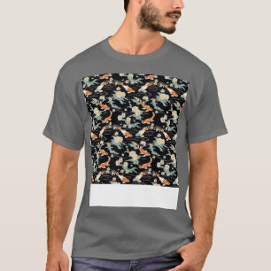 Camiseta Koi Fish Seamless Patterno Japonês p Chinês Asiáti