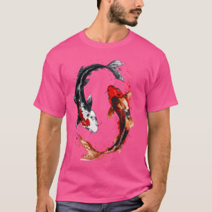 Camiseta Koi Fish Tattoo Yin Yang Fish Japonês