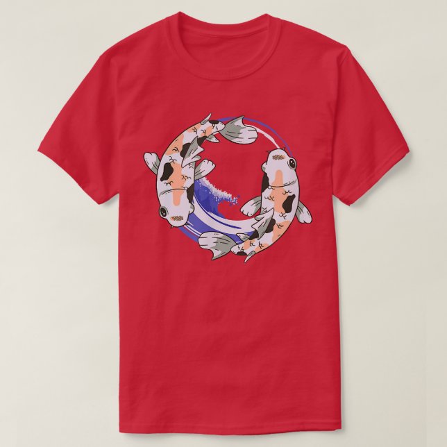 Camiseta Koi Fish Yin and Yang  (Frente do Design)