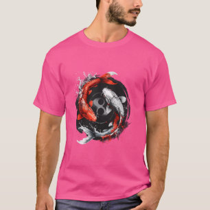 Camiseta Koi Fish Yin Yang Nishikigoi Fish Japonês Koi Car