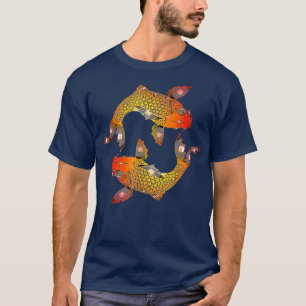 Camiseta Koi Fish Zen Arte budista Meditação indébita Yin