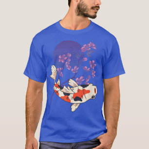 Camiseta Koi Full Moon Cherry Blossom Nishikigoi Japonês K