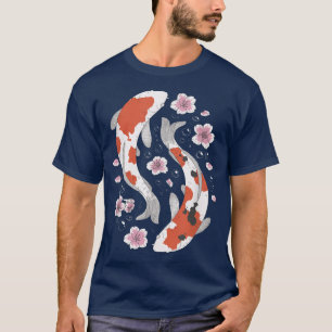 Camiseta Koi Japanese Koi Carp Bubble Flower Yin Yang Sakur