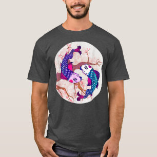 Camiseta Koi Japonês Fish Cherry Blossom Yin Yang Sakura T