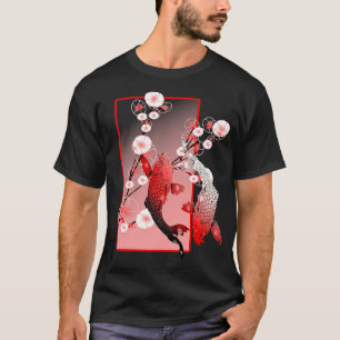 Camiseta Koi japonês p Nishikigoi Fish Cherry Blossom 3