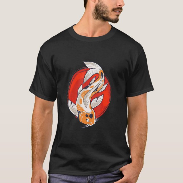 Camiseta Koi Japonês Tradicional Trabalho de arte Koi Drago (Frente)