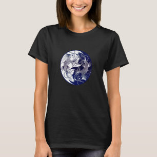 Camiseta Koi - Oposto a Yin Yang Asian Carp Flower Japonês