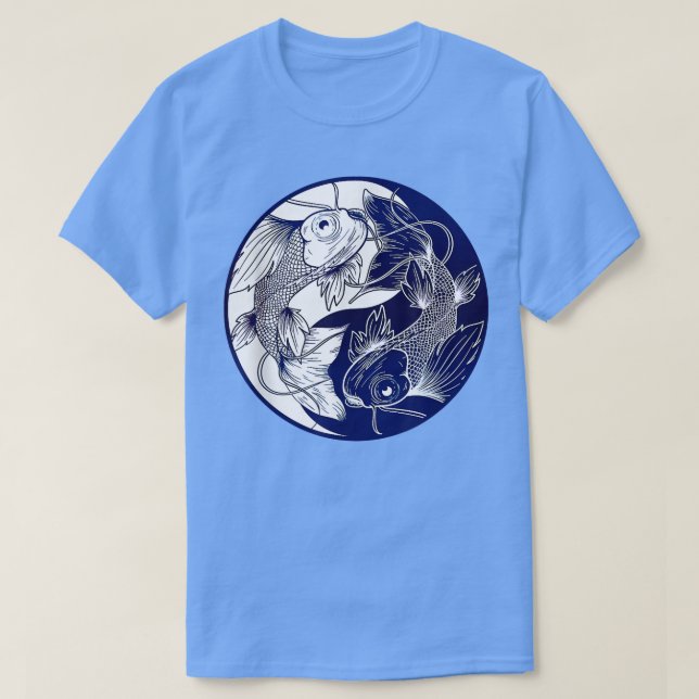 Camiseta Koi Opposite Yin Yang Asian Carp Flower Japanese K (Frente do Design)