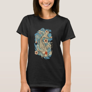 Camiseta Koi Pond Fish Trabalho de arte Japonês Nishikigoi