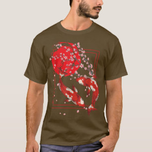 Camiseta Koi Pond Sakura Cereja Flor Japonês