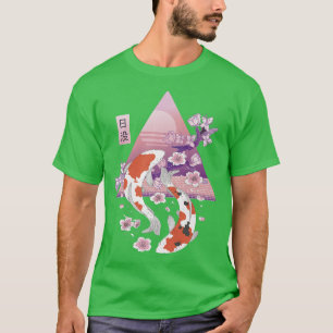 Camiseta Koi Sakura Árvore Japão Pond Cherry Blossom Japonê