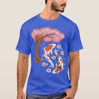 Camiseta Koi Sakura Árvore Japonês Koi Carp Cherry Blossom 
