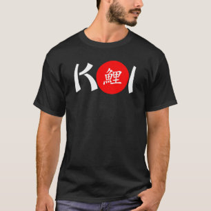Camiseta KOI - T-shirt japonês da caligrafia 3 de
