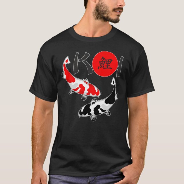 Camiseta KOI - T-shirt vermelho branco do preto 2 de (Frente)