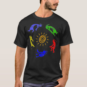 Camiseta Kokopelli Colorful Sun Dancing Musicians Good Fort