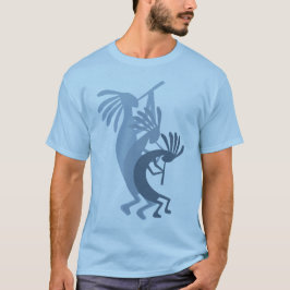 Camiseta Kokopelli Desce Musica Mens Blue Tshirt