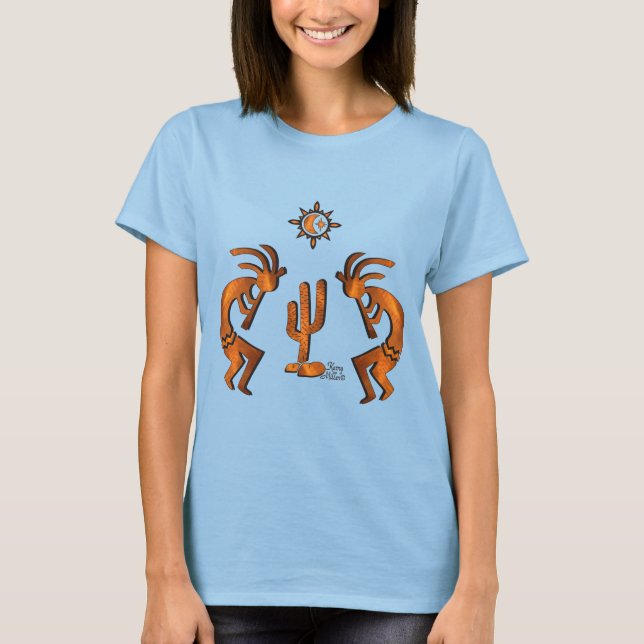 Camiseta Kokopelli E Cactus (Frente)