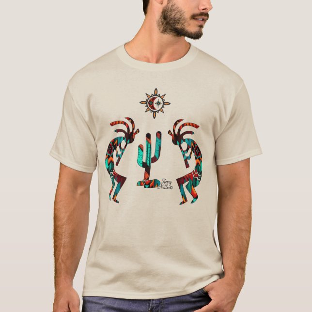 Camiseta Kokopelli E Cactus (Frente)