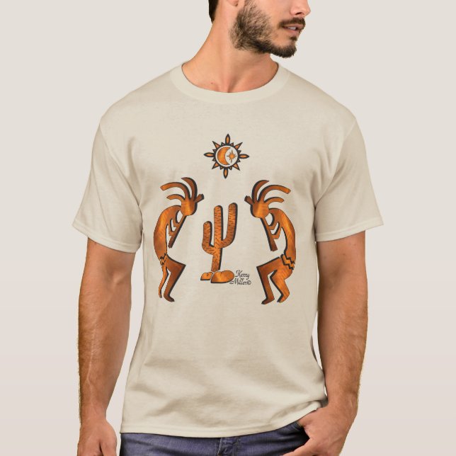 Camiseta Kokopelli E Cactus (Frente)