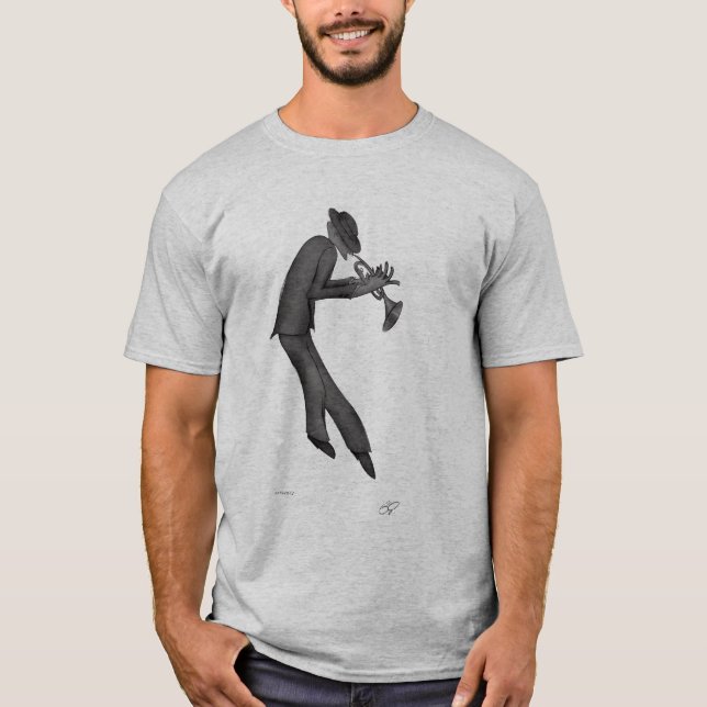Camiseta Kokopelli joga a arte dos azuis (Frente)