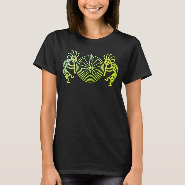 Camiseta KOKOPELLI / MAN IN THE MAZE green + suas ideias (Frente)