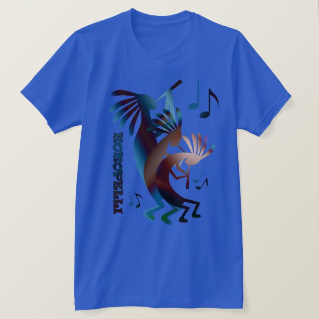 Camiseta Kokopelli Music Dance Royal Blue T (Frente do Design)