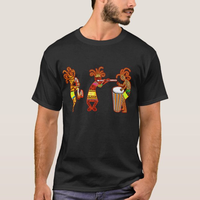 Camiseta Kokopelli Rock Art: "Koko Reggae Music" (Frente)