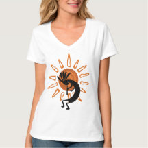 Kokopelli Sun Ladies V-pescoço
