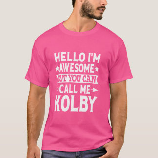 Camiseta Kolby Funny Primeiro Nome Olá Eu sou Fantástico Ch