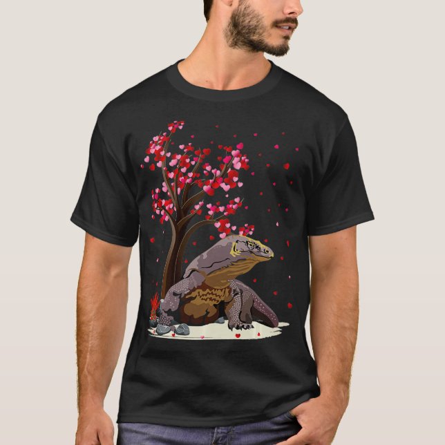 Camiseta Komodo Dragon Lover Heart Tree Komodo Dragon Valen (Frente)
