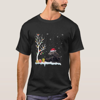 Camiseta Komodo Dragon Santa Hat Festivo Árvore Festiva Nat