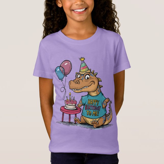Camiseta Komodo Dragon vestindo o chapéu de aniversário hum (Frente)