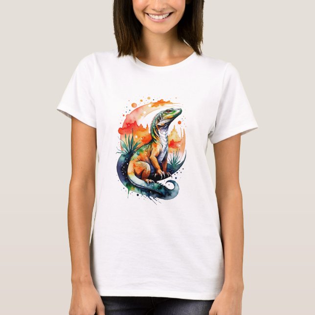Camiseta Komodo Dragon Watercolor (Frente)