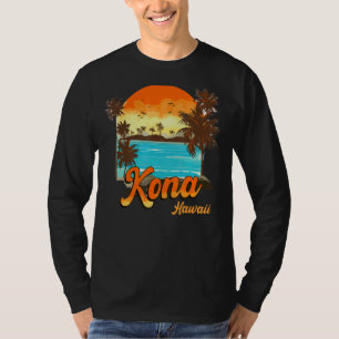 Camiseta Kona Hawaii Beach Summer Vacing Palm Sunset