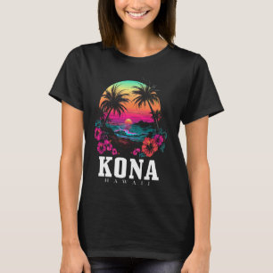 Camiseta Kona Hawaii Hawaii Hawaii Flores de Hibiscus Surfe