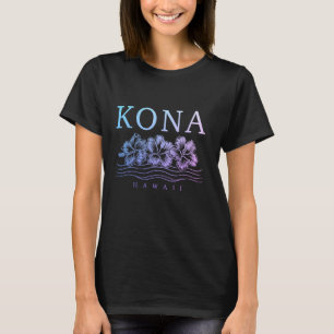 Camiseta Kona Hawaii Hawaii Hawaii Flores de Hibiscus Surfe