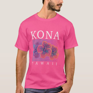 Camiseta Kona Hawaii Hawaii Hawaii Flores de Hibiscus Surfe