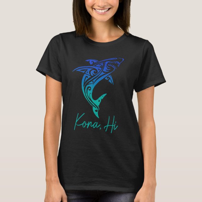 Camiseta Kona Hawaii Shark Divisor Pesca Surfe Ha (Frente)