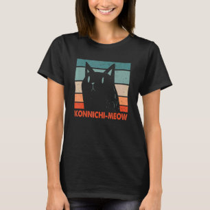 Camiseta Konnichimeow Gato Bonito Gatinho Fofo Japonês 1