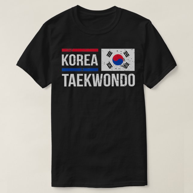 Camiseta Korea Taekwondo Martial Arts Treinando Kor (Frente do Design)