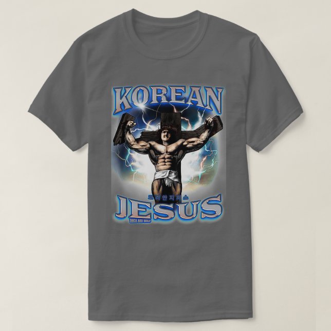 Camiseta Korean Jesus Blue (Frente do Design)