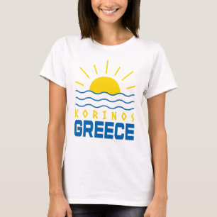 Camiseta Korinos Grécia Mulheres Sol e Ondas do Mar