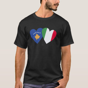 Camiseta Kosovo Itália Bandeira Coração Kosova Raízes Itali