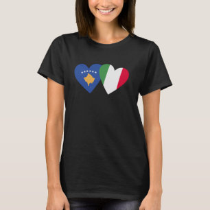 Camiseta Kosovo Itália Flag Heart Kosova Raízes Italianas K