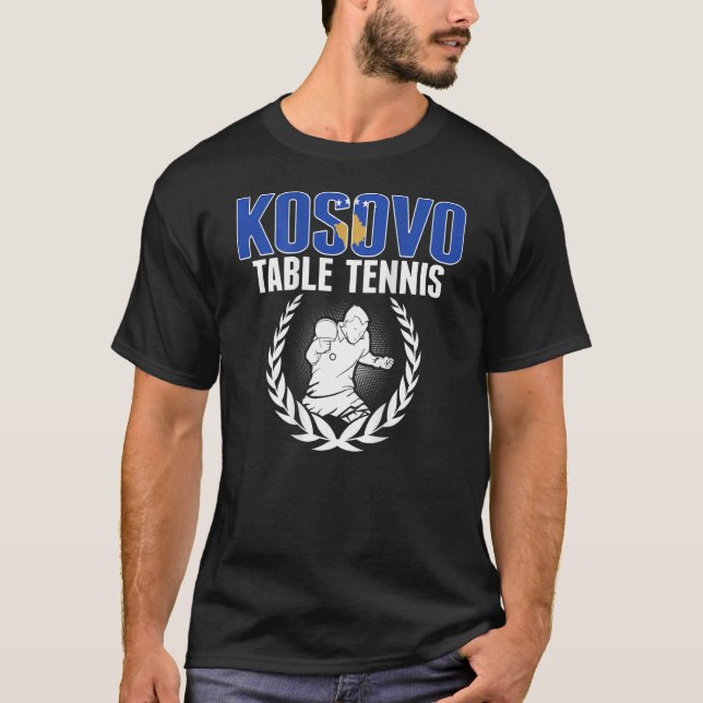 Camiseta Kosovo Table Tennis  Kosovan Ping Pong Team Suppor (Frente)