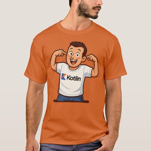 Camiseta Kotlin Programmer Cartoon T-Shirt (Frente)