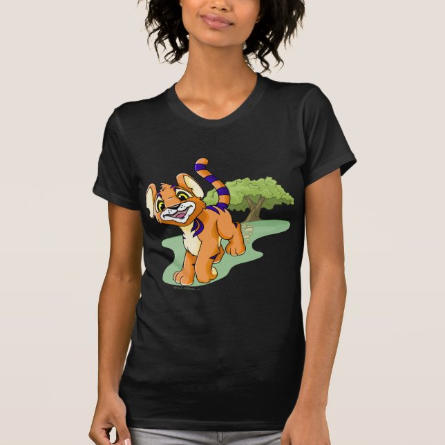 Camiseta Kougra alaranjado aventuroso na ilha do mistério (Frente)
