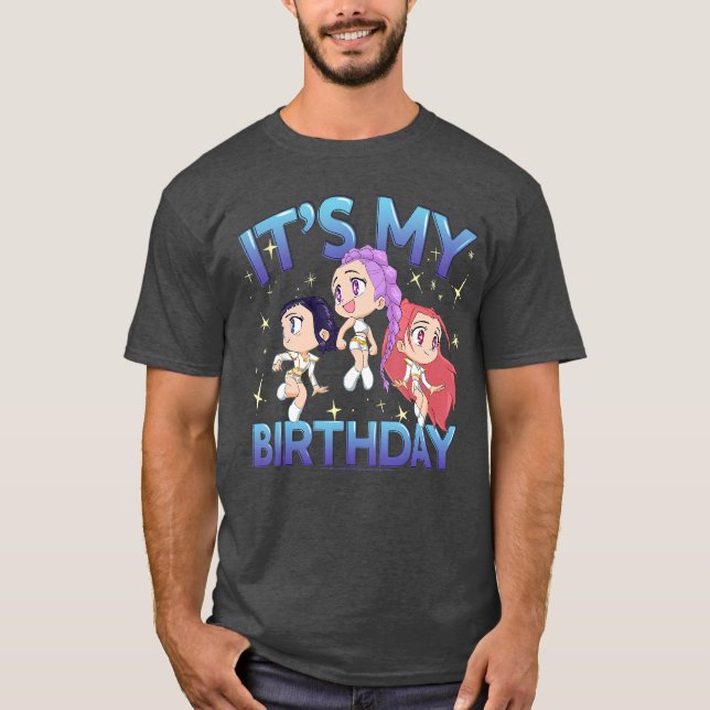 Camiseta Kpop Demon Hunters Its My Birthday Cute Chibi Grou (Frente)