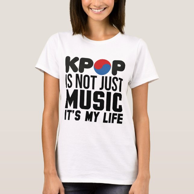 Camiseta Kpop é meus gráficos do slogan da música da vida (Frente)