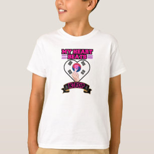 Camiseta KPop Heart Korea Flag Hand Hand Symbol Music Desig